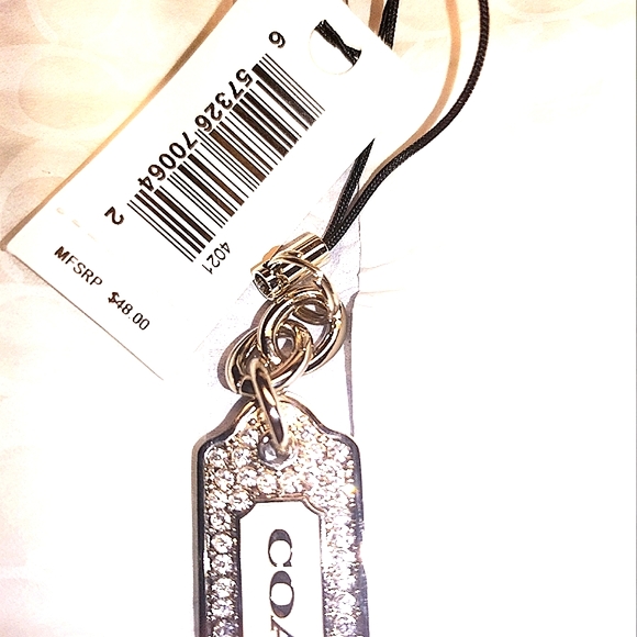 NWT COACH Vintage LOZ Pave Lanyard Diamond Keychain FOB Purse Charm #8865 - Picture 8 of 9